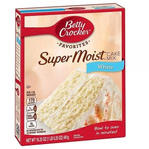 Betty Crocker 슈퍼 모이스트 케이크 믹스 화이트 - 푸딩 인 더 믹스 460.7g(16.2온스) (4팩) Betty Crocker