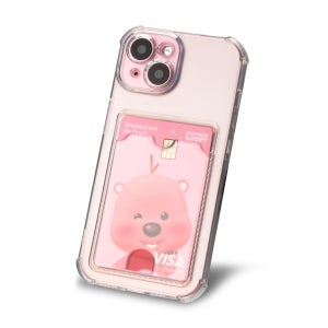 아이폰 카드수납 투명케이스 2장 수납 풀커버 + 기스방지 필름 포함 투명, 아이폰15 플러스