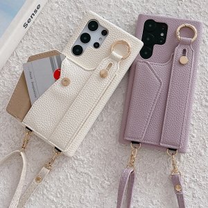 아키쉘 갤럭시A35 5G A356 멀티 핑거 바디 스트랩 가죽 카드수납 핸드폰 케이스