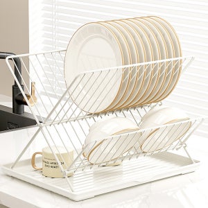 유니즈 그릇 접시 랙 정리대 꽂이 선반 건조대 접이식 2단