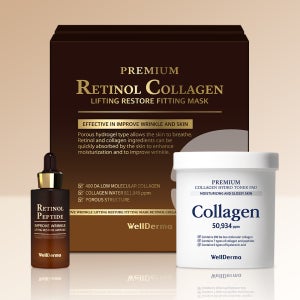 웰더마 레티놀 콜라겐 피팅 마스크 팩 80매 (20박스) + 레티놀앰플 + 토너패드