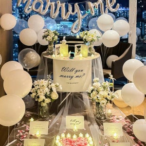 프로포즈 용품 세트 소품 결혼 신혼집 이벤트 풍선 메리미 메세지카드