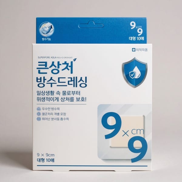 의료용 방수 테이프 약국 상처 수술후 시카 케어 슈퍼 픽스 아쿠아 방수밴드 대형 10매