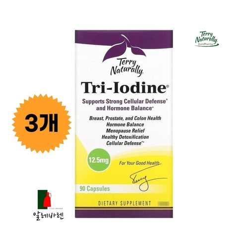 TerryNaturally <b>테리 내추럴리</b> 트리 요오드 12.5mg 90캡슐 3개