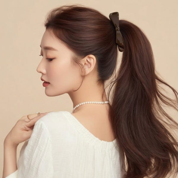 리본 바나나핀 예쁜 헤어클립 적은숱 집게핀