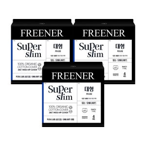 프리너 슈퍼슬림 입는 오버나이트 대형(팬티형) 유기농 생리대 3팩