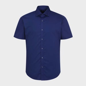 [예작] 레이온 믹스 스트레치 슬림핏 반팔셔츠 네이비 YJ4MIS441NY