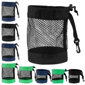 Unbranded Portable 골프 Training Ball Net Bag Mesh Storage Organizer Holde Black mesh bag (small size)