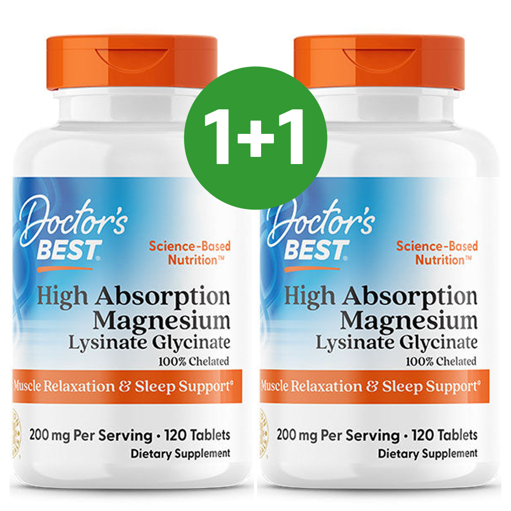 1+1 닥터스베스트 고흡수 킬레이트 마그네슘 200mg 120정 2통