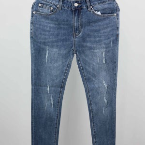 DM 남자 슬림핏 데미지진 청바지