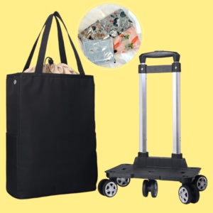 보들램 장바구니캐리어 보온보냉 쇼핑카트 접이식 시장바구니 캐리어