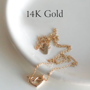 토프 프레첼 네크리스 - 14k gold 하트 펜던트 체인 금목걸이