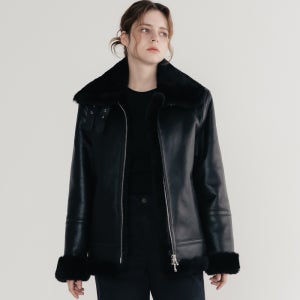 이태원포스트 리얼 양털 양가죽 여성 B-3 무스탕 자켓 오버핏