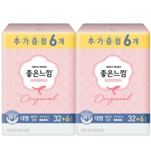 좋은느낌 오리지널 울트라 날개 대형 (32+6)x2팩 /생리대