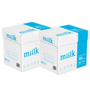 밀크(miilk) B5용지 80g 복사용지 2500매 2박스 한국제지