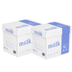 밀크(miilk) B5용지 75g 복사용지 2500매 2박스 한국제지