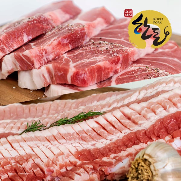 [특가쿠폰] 농부의정육점 한돈 오겹살 목살 1kg 냉장 구이용 수육용