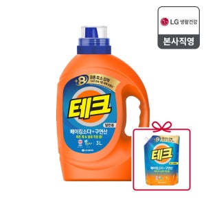 테크 베이킹소다+구연산 액체세제 일반 용기 3L 1개+증정