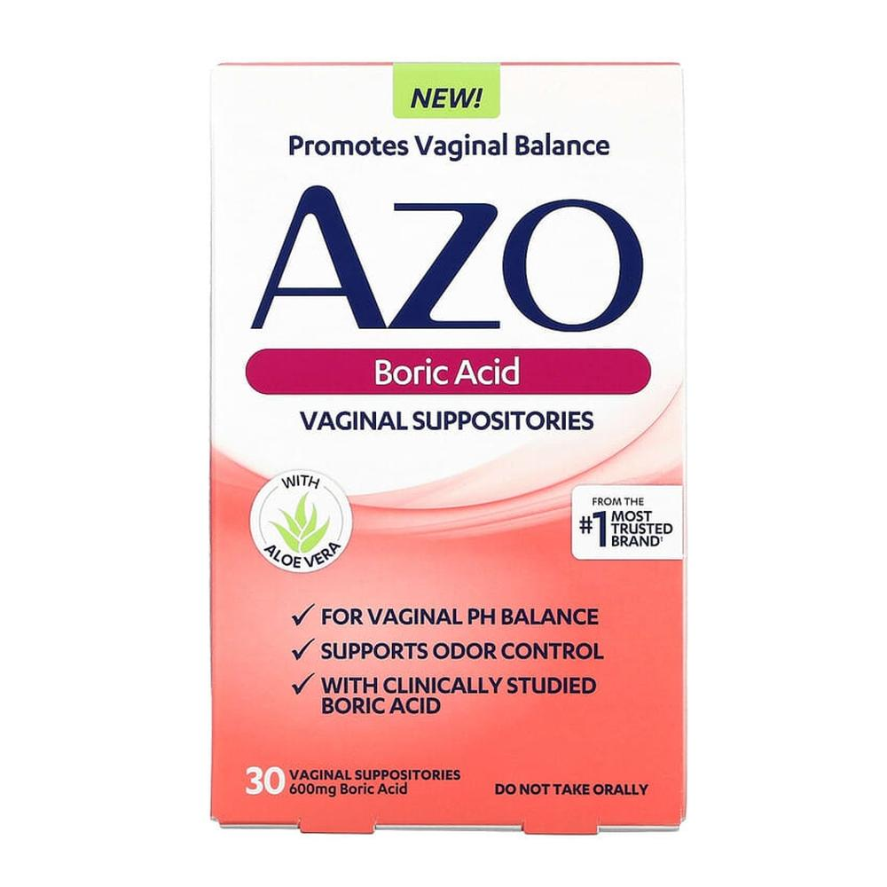 아조 Azo <b>붕산 질 좌약</b> 알로에베라 함유 질균형 보조제 30개