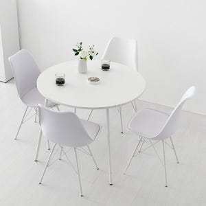 DUGED 테이블 라운드 D96 화이트 79107645 TAWOR 의자 4인세트