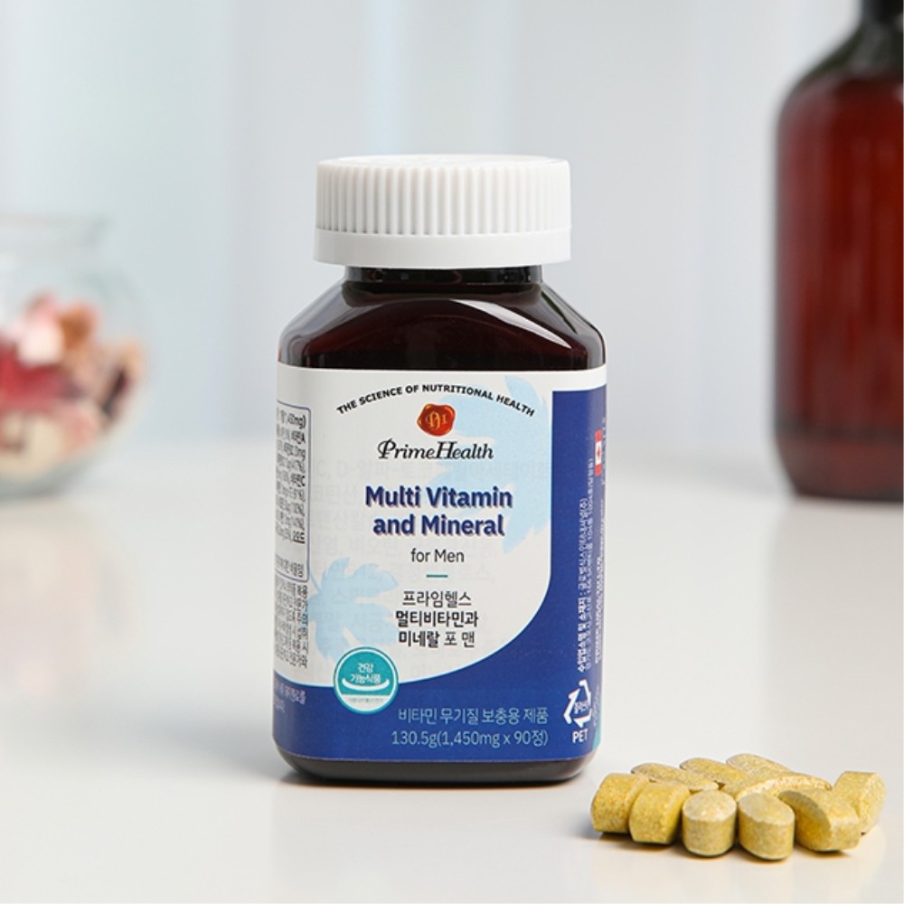 만재상 남성 멀티비타민 미네랄 1450mg 90정 3개월분 하루한알 먹기편한 활력보충 <b>만성피로</b> 필수영양소