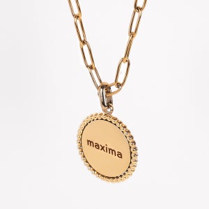 KIDS 써지컬스틸 미아방지 고급형 체인 목걸이 211K 골드S 유아동 키즈 각인 어린이