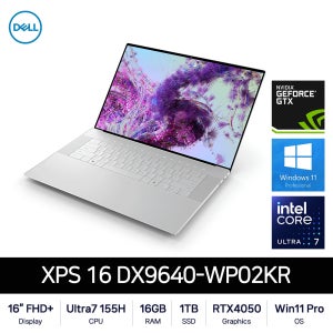 DELL XPS 16 DX9640-WP02KR (Ultra7 155H/FHD+/500nit/16GB/1TB/RTX4050/Win11 Pro)