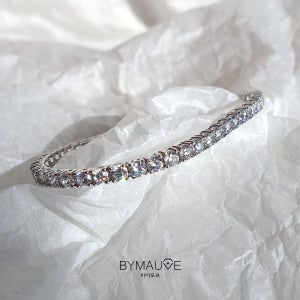 실버925 프롱세팅 다이아컷팅 클래식 테니스 팔찌 바이모브