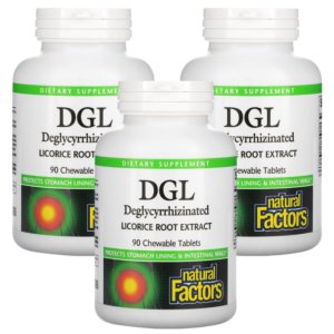 내추럴팩터스 DGL 감초추출물 Licorice Root 디지엘 감초뿌리 90 츄어블 3개