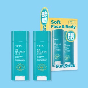 식물나라 보송 페이스 앤 바디 선스틱 30g x 2개 더블 기획, SPF50+ PA++++
