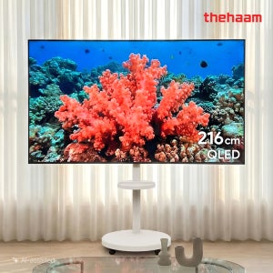 더함 이동형 삼탠바이미 스마트 구글 티비 216cm(85인치), QLED 120Hz 울트라, 이동식 스탠드