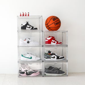 (1+1) 무아스 와이드 2도어 투명 슈케이스 신발 보관함 케이스