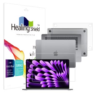 맥북에어 M3 2024 15 블루라이트차단 액정보호필름1매 외부3종