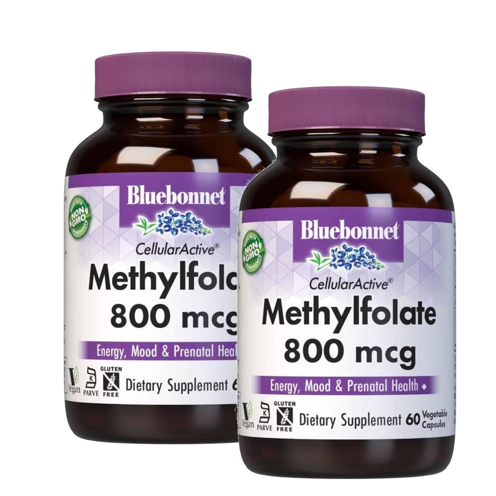 블루보넷 메틸 <b>엽산</b> 800mcg 캡슐 60캡슐 2개 Bluebonnet Methylfolate