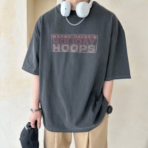 피그먼트반팔 남자두꺼운반팔티 훕스