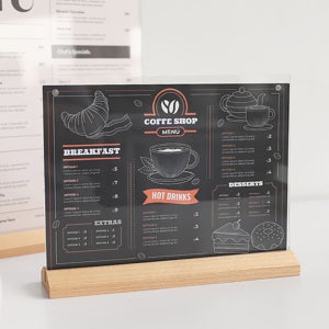 카페 우드 메뉴판 투명 테이블 고급 액자 A5