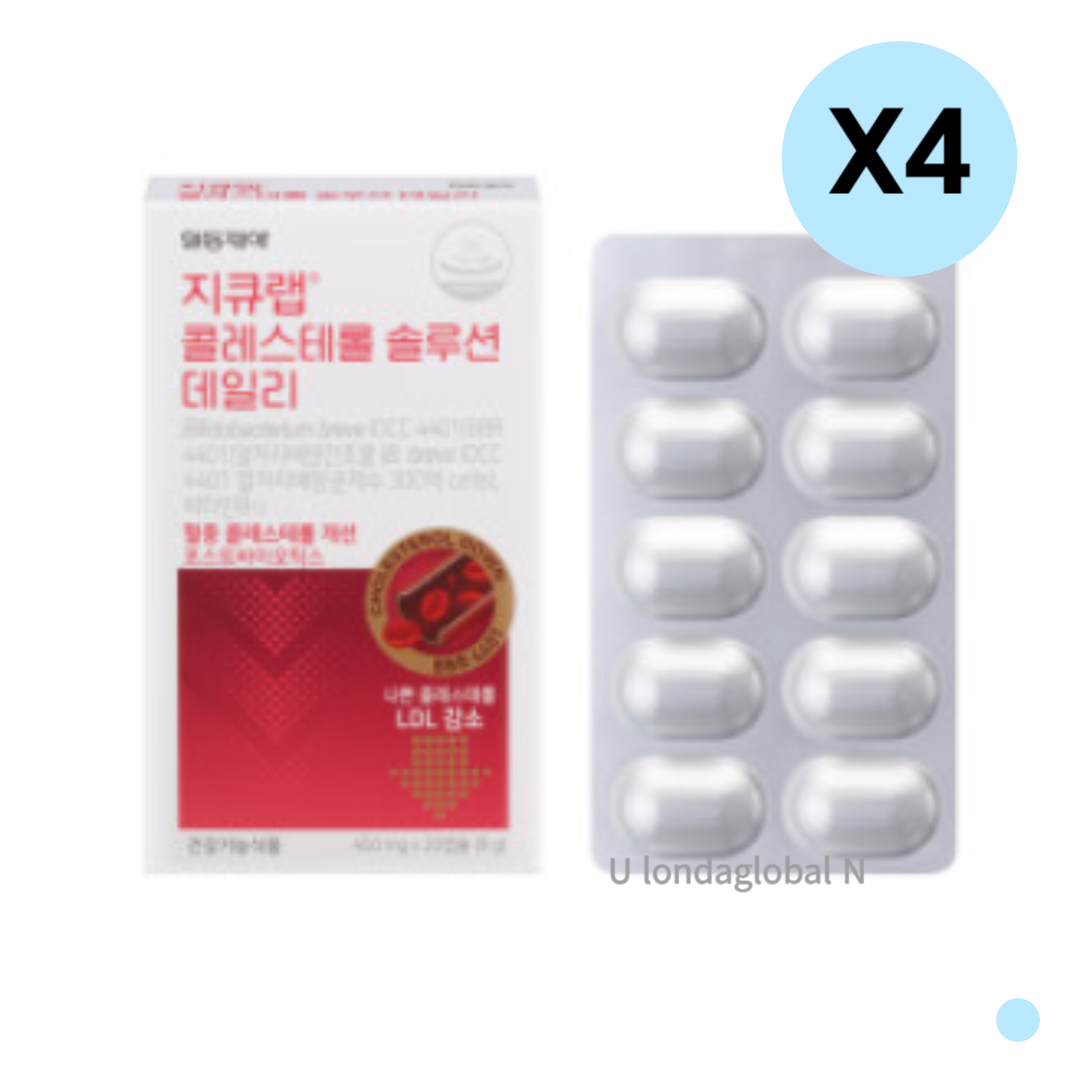 지큐랩 콜레스테롤 데일리 유산균 영양제 40캡슐 X4