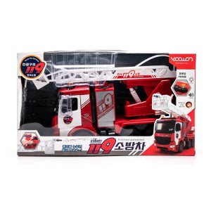 타이탄 진짜 물쏘는 119 소방차 V7 소방사다리차 사운드 라이팅 작동 아기 자동차 장난감