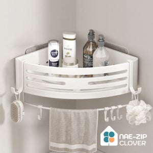 욕실코너선반 스텐 무타공 화장실수납 정리 모서리선반 코너장 걸이형