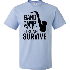 잉크타스틱 밴드 캠프 온리 더 스트롱 서바이벌 알토 색소폰 티셔츠 Large
