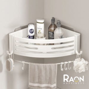 욕실 모서리선반 스텐 무타공 화장실수납 정리 코너선반 걸이형