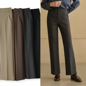 도밍고블루 여성 기모 미라클 인밴딩 와이드슬랙스