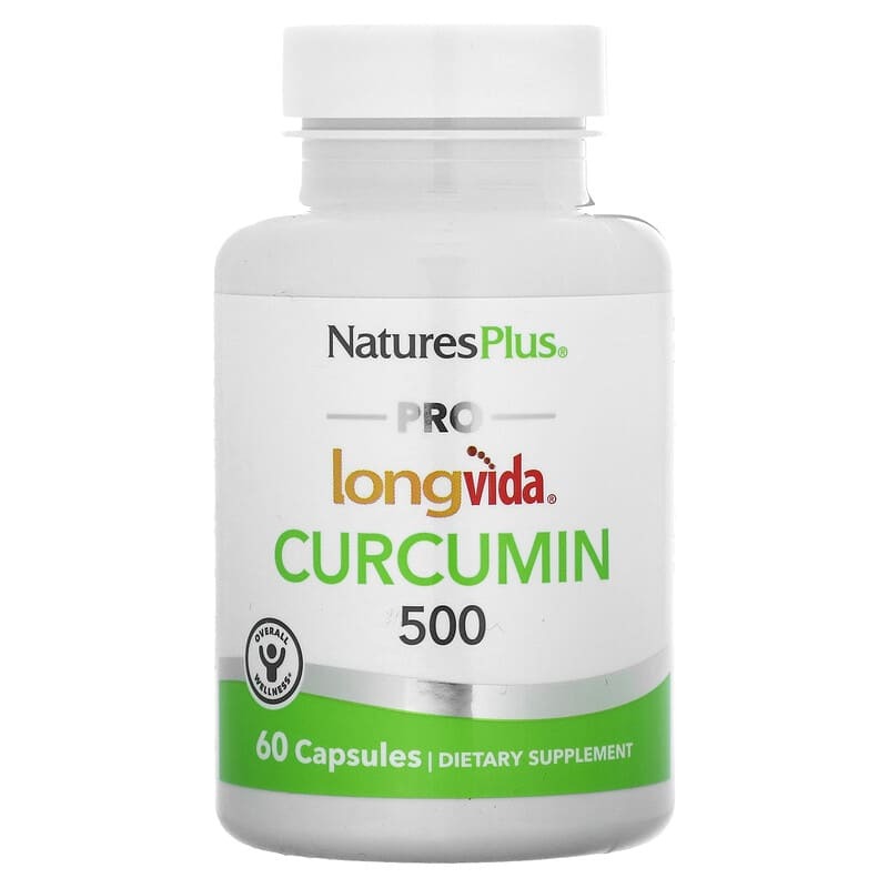 <b>NaturesPlus</b>, 프로 롱비다 커큐민, 500mg 60캡슐 강황