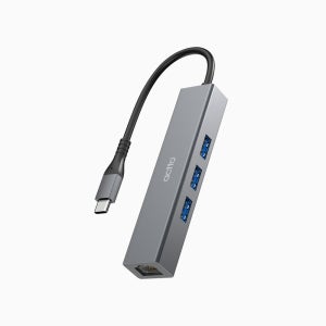 엑토 C타입 유선 랜카드 USB 3포트 노트북 맥북 멀티 허브 HUBL-05