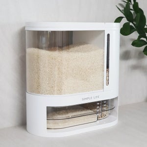 투인원 원터치 쌀통 투명 쌀 잡곡 보관용기 소형 5kg+2kg