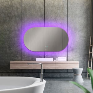 간접 살균 미러 LED 긴타원형 조명 거울 모카바스 LED 화장 거실 인테리어