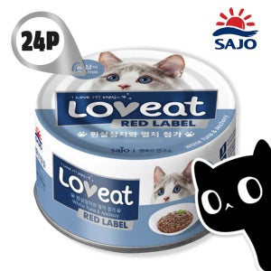 사조 러브잇 레드라벨 고양이 길냥이 간식캔 참치+멸치, 160g, 24개