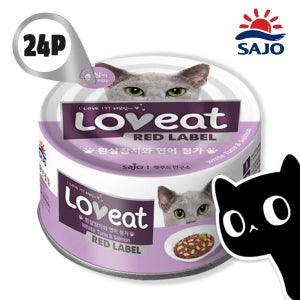 사조 러브잇 레드라벨 고양이 길냥이 간식캔 참치+연어, 160g, 24개