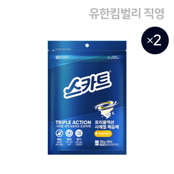 [슈퍼적립] 스카트 트리플액션 사계절제습제 페어앤프리지아 30g 10입, 2개