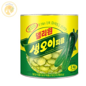 델리원 생 오이피클 3kg 피클통조림 슬라이스